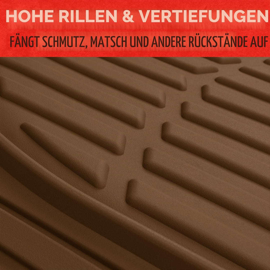 Motor Trend OF-923-BW FlexTough Contour Liners-Deep Dish Heavy Duty Gummi-Fussmatten für Auto, SUV,