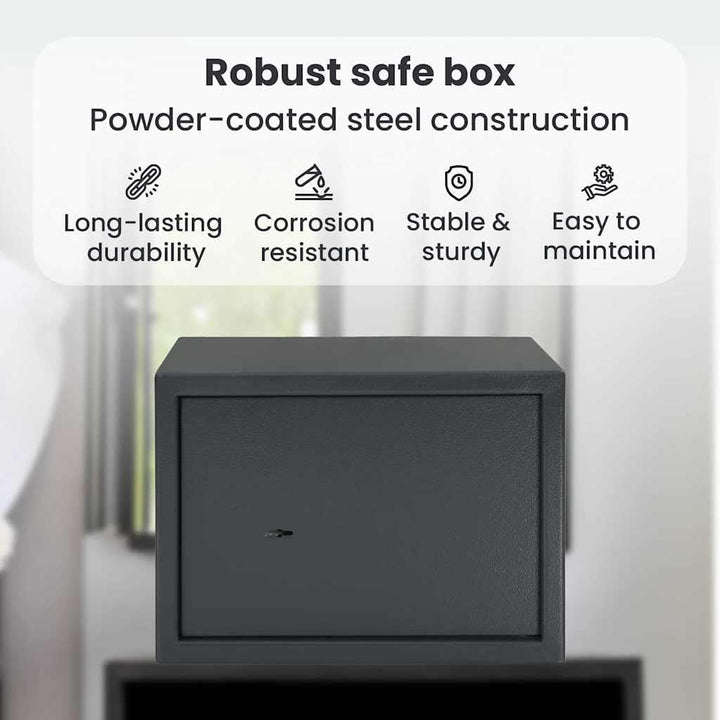 vidaXL Safe Box mit Schloss Dunkelgrau 35 x 25 x 25 cm Stahl, Heimarbeitsplatz Safe, robuster Sicher