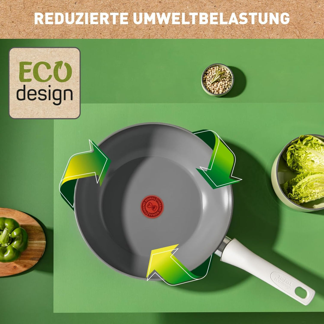 Tefal C42719 Renew On Wokpfanne 28 cm | Keramikversiegelung | umweltfreundlich recycelt | Thermo-Sig