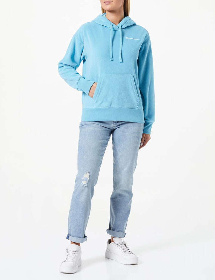 Champion Damen American Classics-Small Script Logo Polar Fleece Hooded Sweatshirt M Türkis, M Türkis