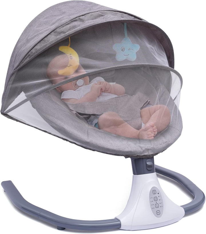 Elektrische Babywiege, Elektrische Babyschaukel mit Musik und Sitz, Removable Crib Netting mit 4 Swi