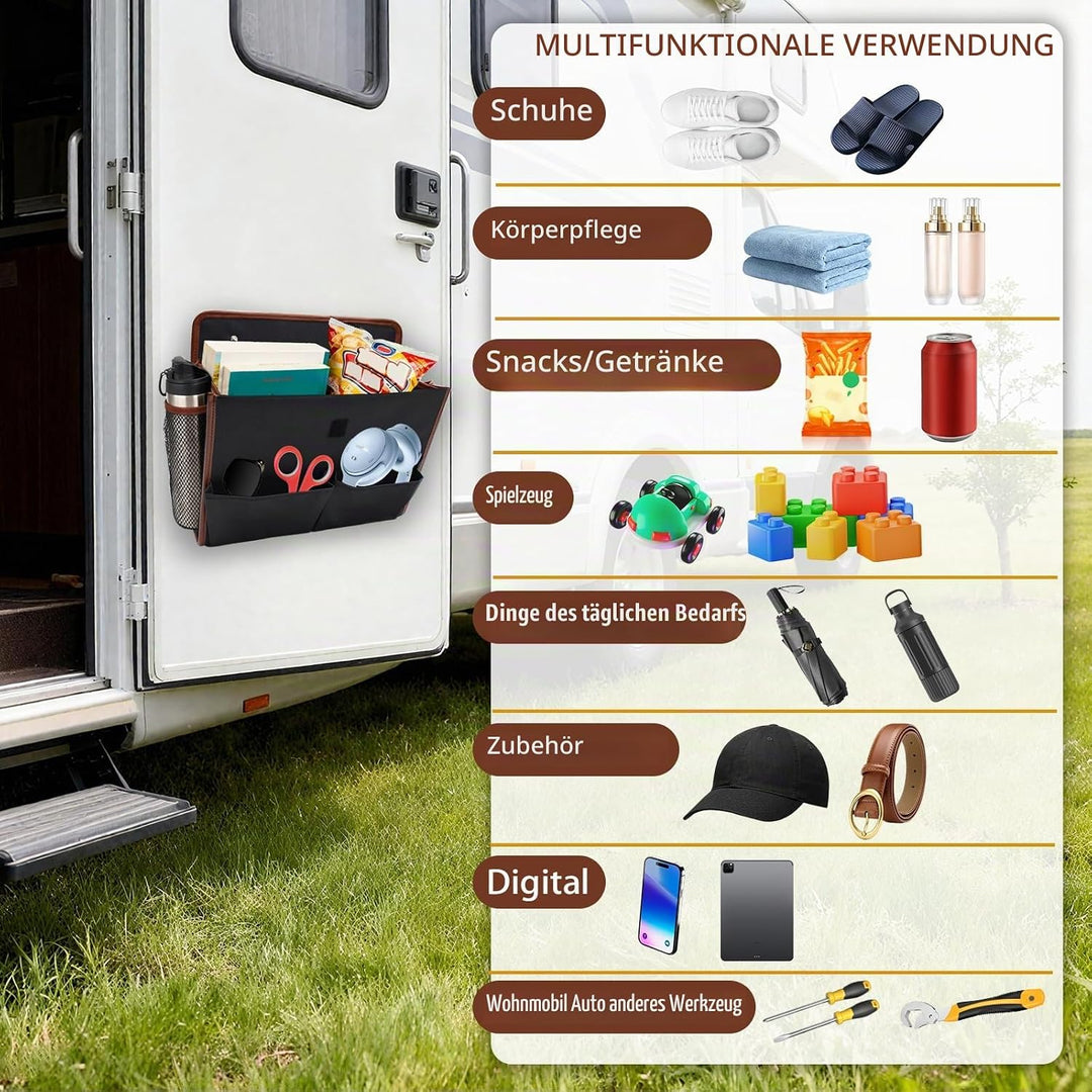 2 Stück Tür Organizer, Wohnmobil Organizer – Tragbarer und Faltbarer Aufbewahrungsorganizer für Camp
