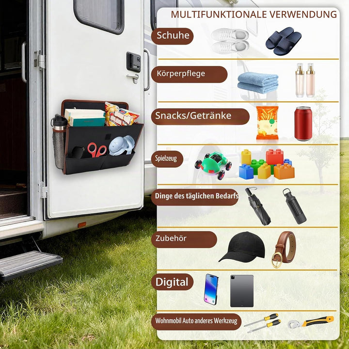 2 Stück Tür Organizer, Wohnmobil Organizer – Tragbarer und Faltbarer Aufbewahrungsorganizer für Camp