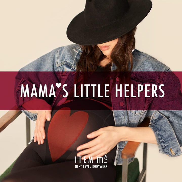 ITEM m6 - MAMA TIGHTS | Blickdichte Umstandsstrumpfhose mit Kompression Schwarz 25 DEN | Stützende S