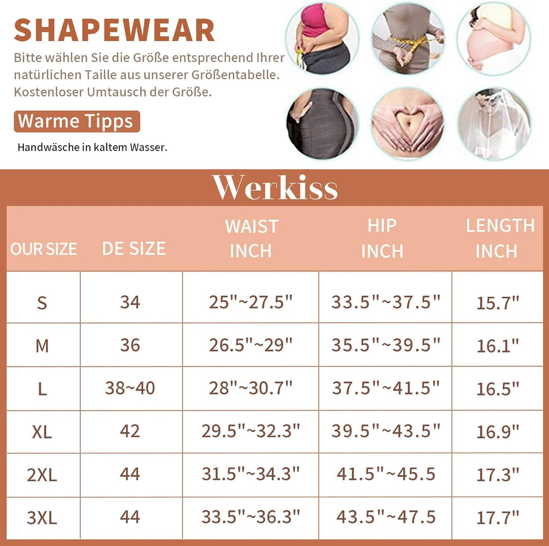 Werkiss Bauchweg Unterhose Damen Shapewear Miederhose Hohe Taille Unterwäsche Figurenformend Bauchko