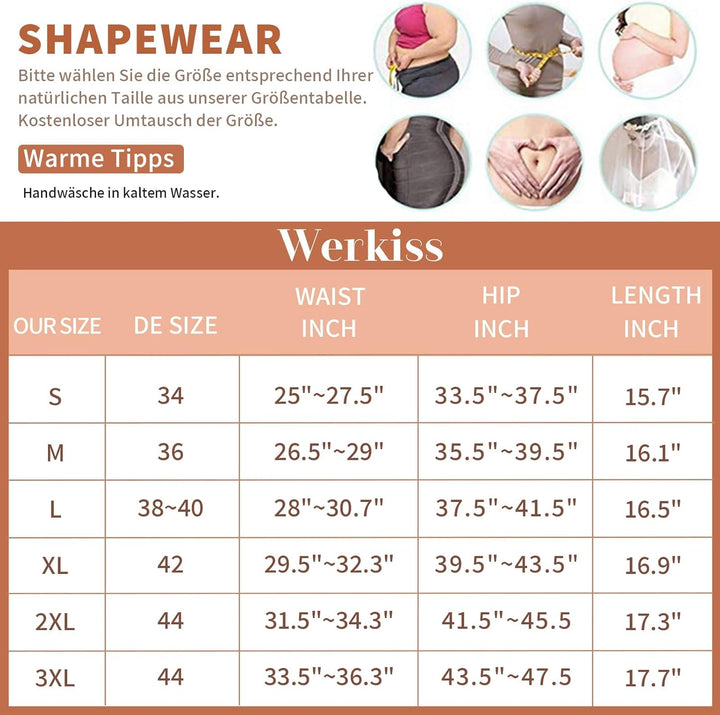 Werkiss Bauchweg Unterhose Damen Shapewear Miederhose Hohe Taille Unterwäsche Figurenformend Bauchko