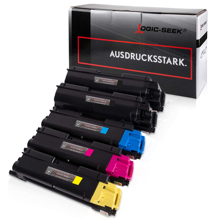 5 Toner kompatibel für TK580 TK-580 für Kyocera Ecosys P6021cdn, FS-C5150dn - Schwarz je 4.000 Seite