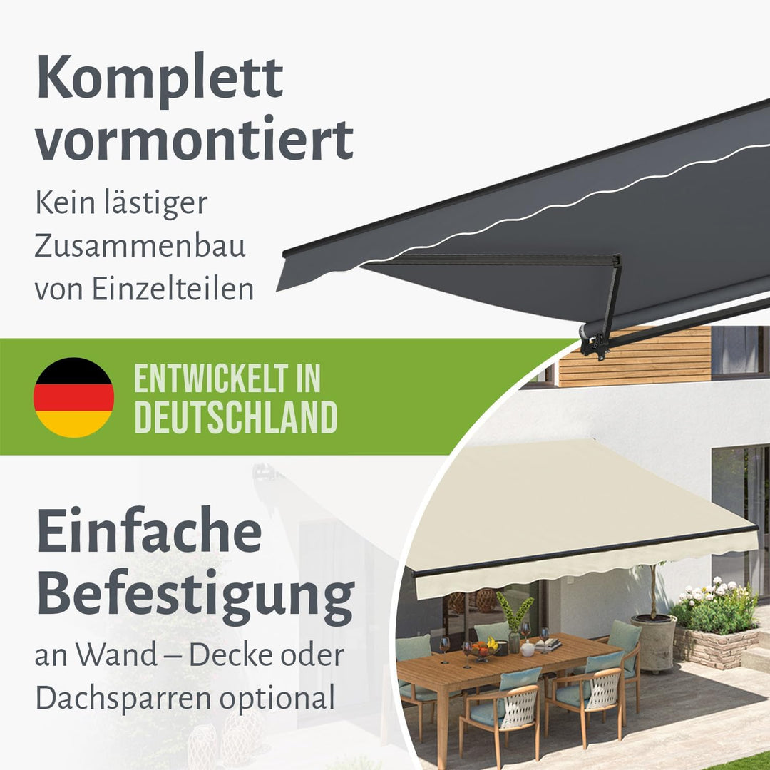 empasa manuelle Gelenkarmmarkise Markise Start | Sonnenmarkise Sonnenschutz Alu / Polyester komplett