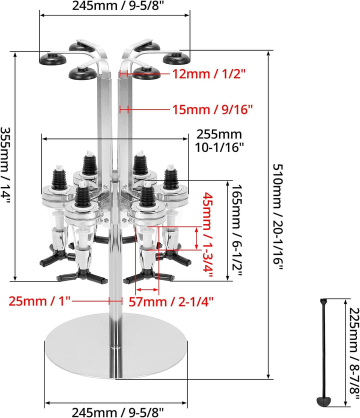 QWORK® 6 Flaschenkopfspender, Getränkespender für Flaschen, Aluminiumlegierung, für Bar, Party
