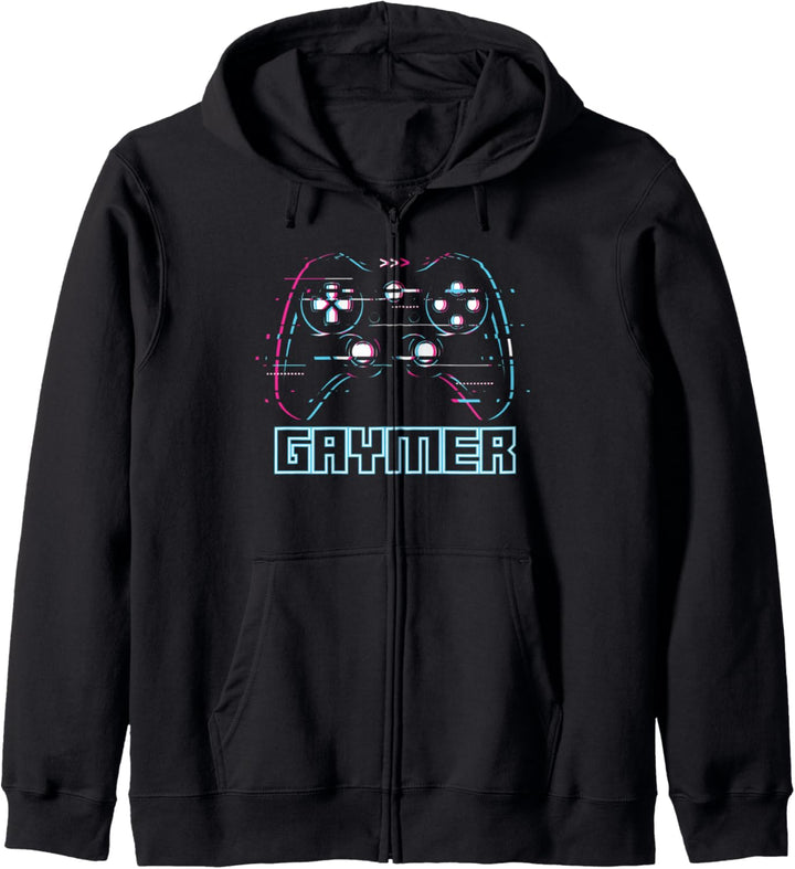 Gaymer Gay Gamer Cool Unique Retro Gay Pride Stuff Aesthetic Kapuzenjacke