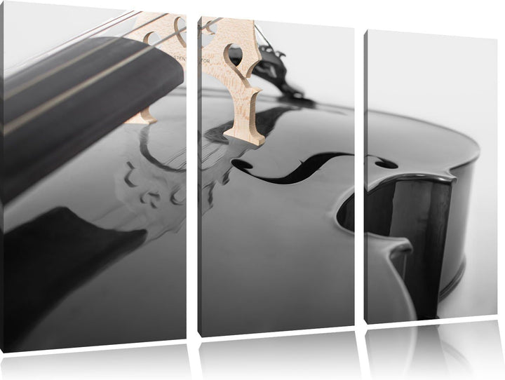 Pixxprint Cello in Regenbogenfarben gehalten schwarz/weiss 3-Teiler Leinwandbild 120x80 Bild auf Lei