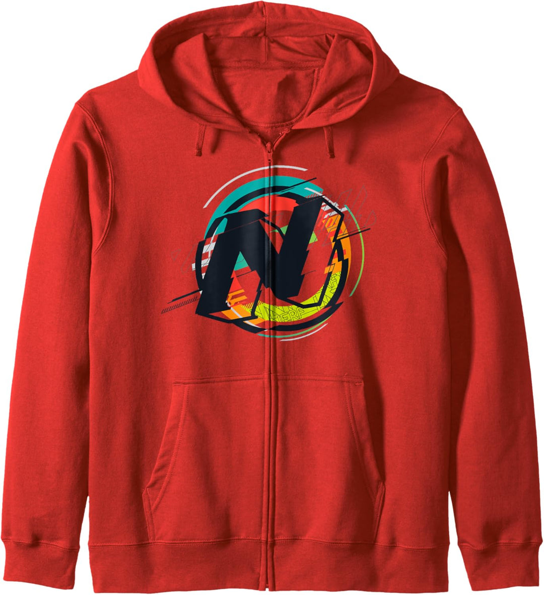 Nerf Glitch Color Graphic Logo Kapuzenjacke