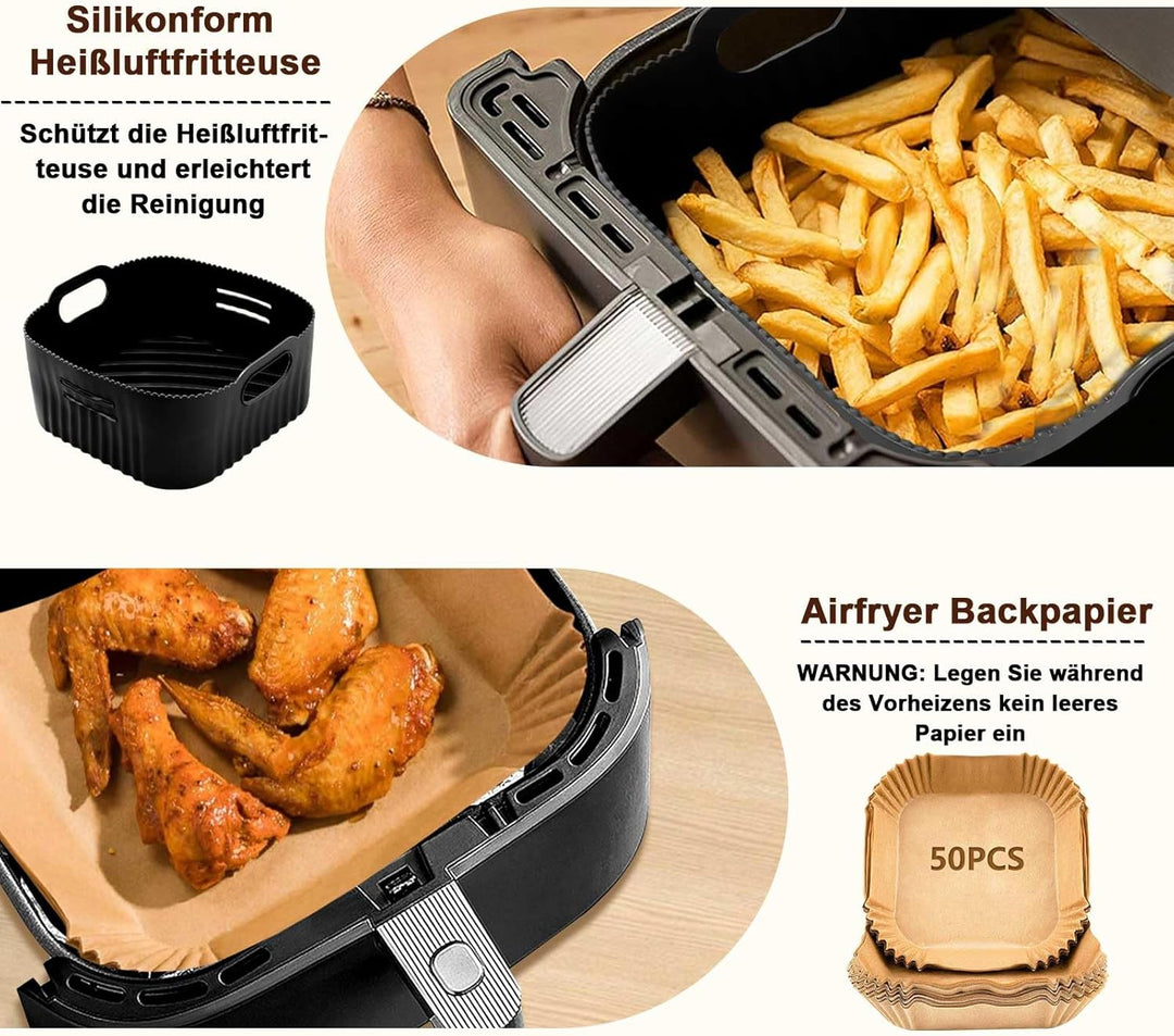 Heissluftfritteuse Zubehör 21CM- Airfryer Zubehör Kompatibel für Philips 2000 Serie 6,2l(NA230/00),