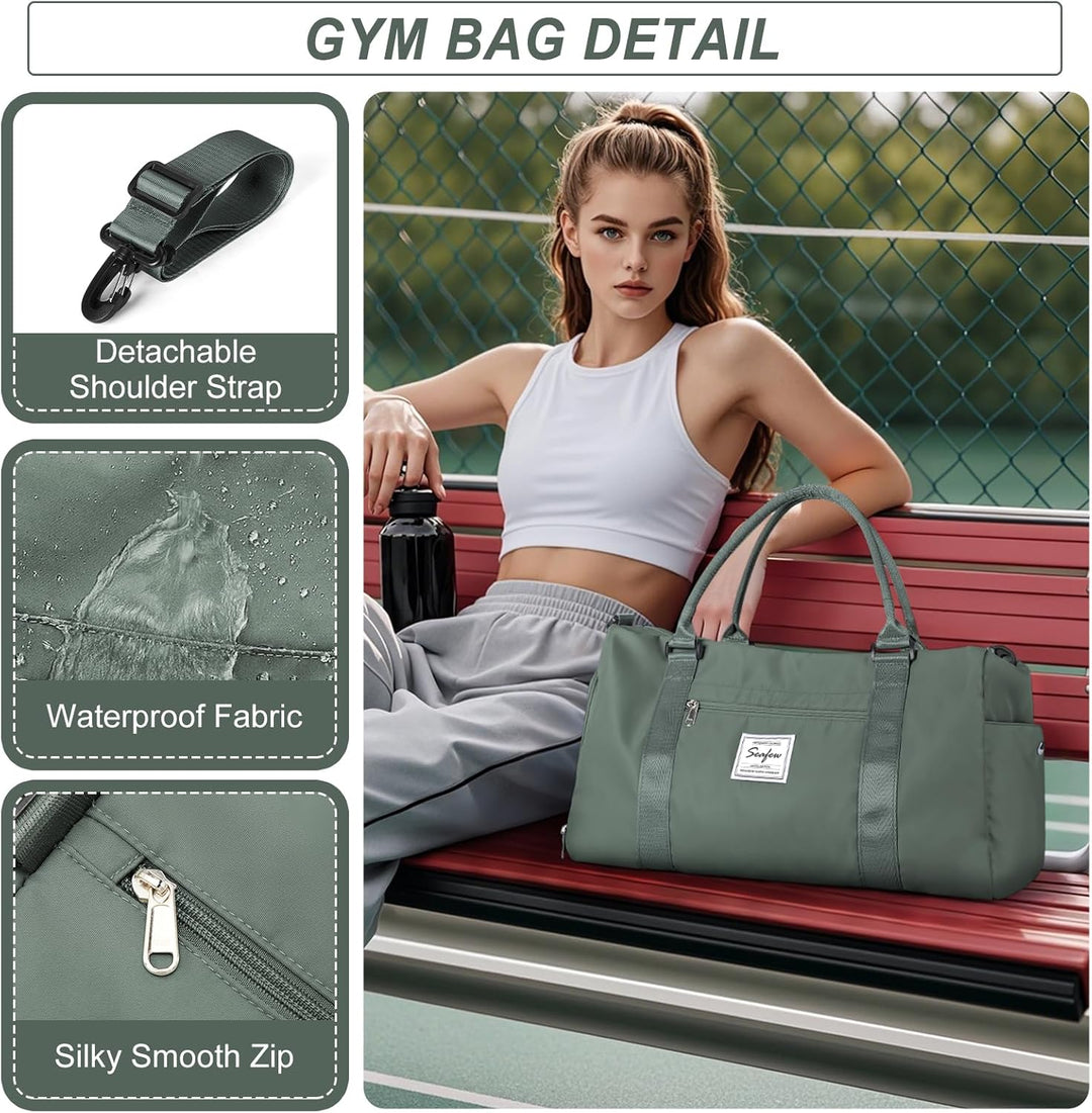 Sport Duffel Bag Damen Herren Sporttasche mit Schuhfach & Nassfach Reisetasche Handgepäck Tasche Spo