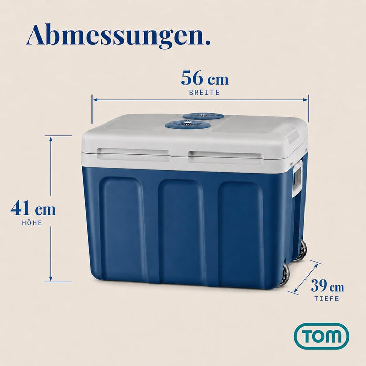 TOM 2in1 XXL Kühlbox 40l mit Kühl- und Heizfunktion – elektrische Coolbox mit Rollen – 230V & 12V St