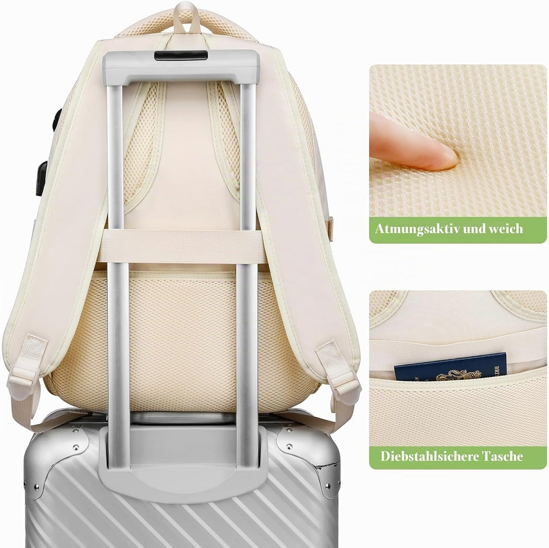 Rucksack Laptop Damen 15,6 Zoll Schulrucksack Mädchen Teenager Schultasche Frauen für Schule Uni Rei