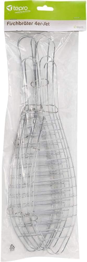 tepro Grillzubehör Fischbräter 4er-Set, für je einen Fisch, verchromt, Länge: ca. 42 cm