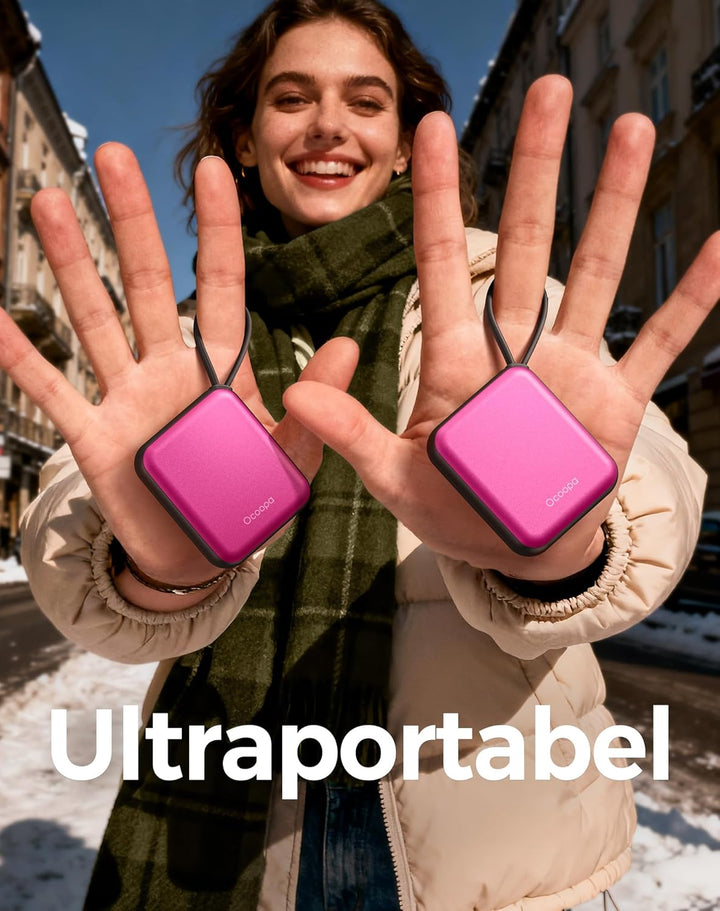 OCOOPA Handwärmer Elektrisch 2er Set, Wiederverwendbar 4000mAh USB Taschenwärmer, 3 Wärmestufen, Max