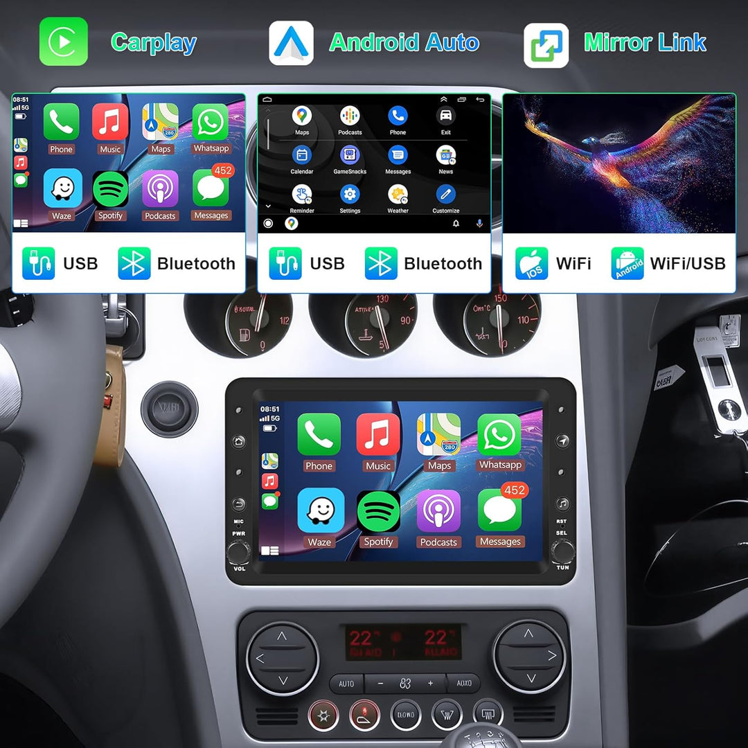 Hodozzy 8 Core 4G+64G Android Autoradio für Alfa Romeo 159 2004-2011 mit Navi WiFi, 7 Zoll Touchscre