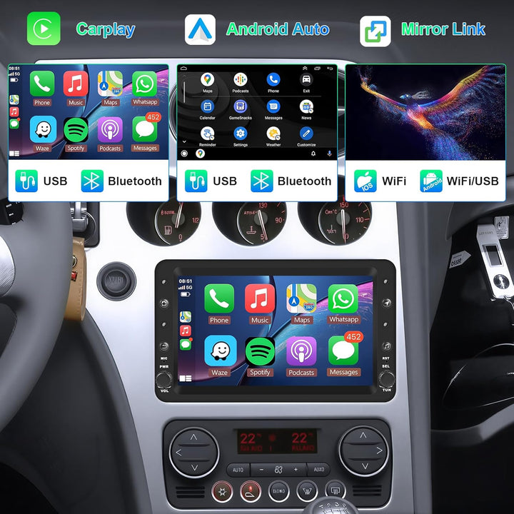 Hodozzy 8 Core 4G+64G Android Autoradio für Alfa Romeo 159 2004-2011 mit Navi WiFi, 7 Zoll Touchscre