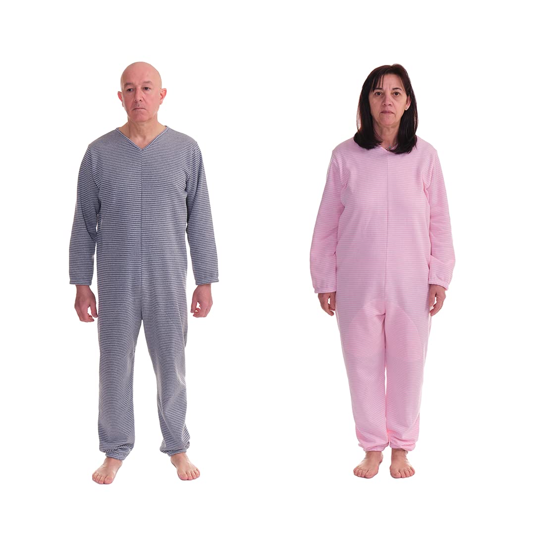 FERRUCCI COMFORT Wintersanitärpyjama mit Rückenreissverschluss - 9014/1 - Für Alzheimer, Inkontinenz