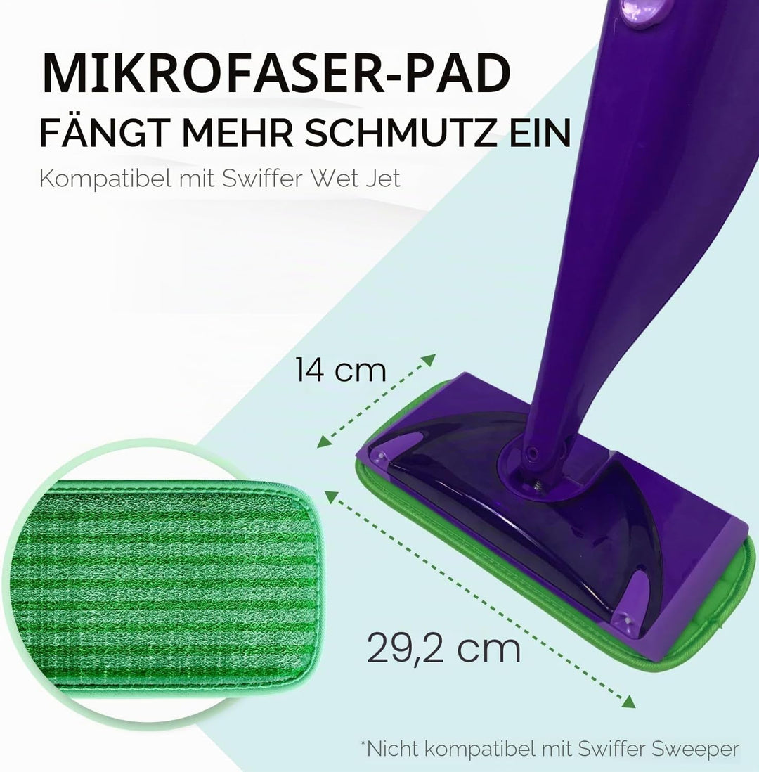 Turbo Microfiber Bodenwischer Ersatzbezug - 2 Stück Mikrofaser Ersatzbezüge für 30cm Wischmopp und S
