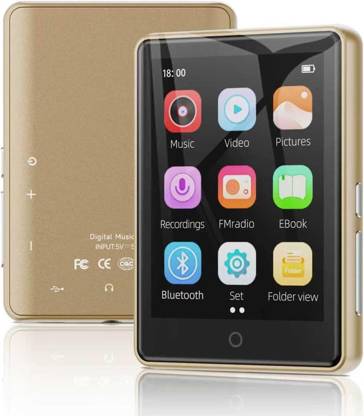 64 GB MP3 Player Bluetooth 5.3 mit Lautsprecher, 2,8 Zoll grosses Display, HiFi-Sound Music playermp