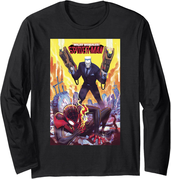 Marvel Spider-Man Miles Morales &amp; Tombstone Comic Book Cover Langarmshirt
