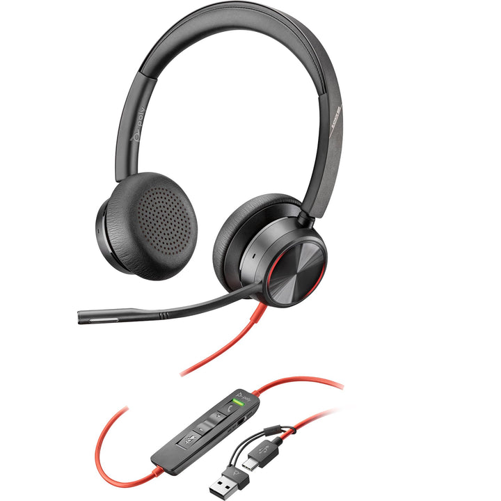 HP Poly Blackwire 8225 Stereo-USB-C-Headset + USB-C/A-Adapter – Stereo – USB Typ C – kabelgebunden –