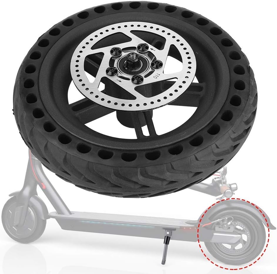 M365 Scooter Vollreifen mit Nabe und Bremsscheibe, Scooter Reifen Pannensicheres Hinterrad Radnabenr