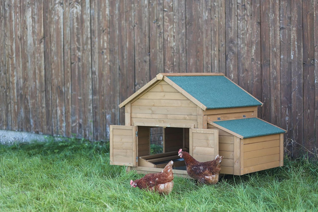 Kerbl Legenest (Masse 85x37x48 cm, Anbau und Sitzstange, Erweiterung für Hühnerstall, aus Holz, pass