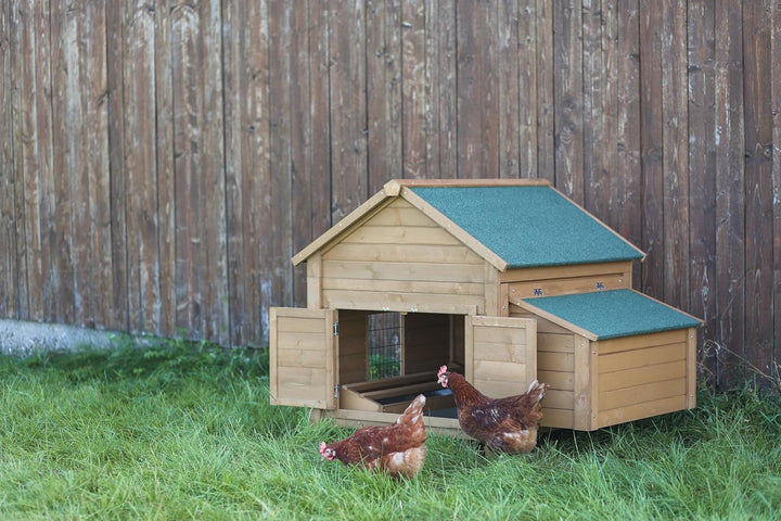 Kerbl Legenest (Masse 85x37x48 cm, Anbau und Sitzstange, Erweiterung für Hühnerstall, aus Holz, pass