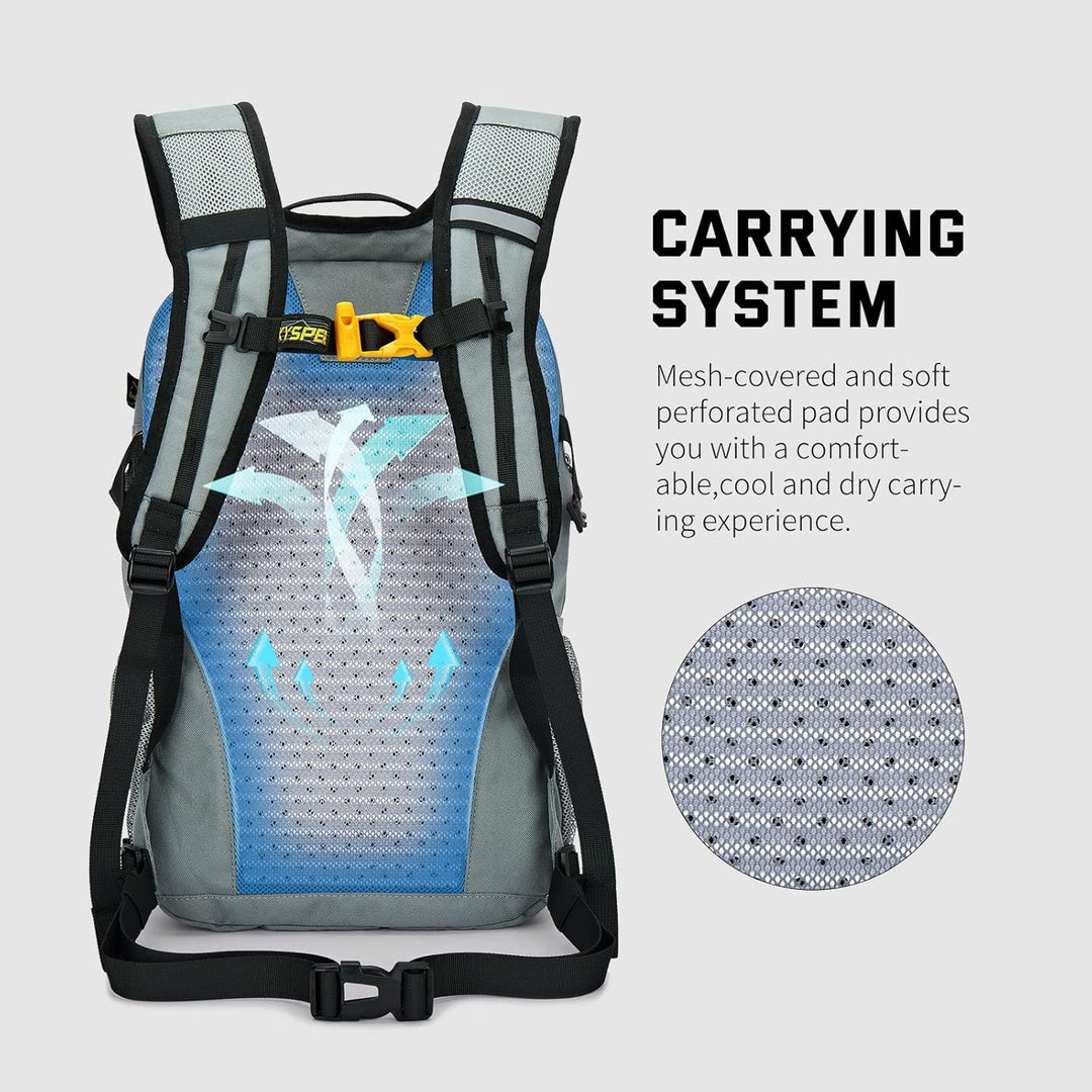SKYSPER Leicht Wanderrucksack Klein Rucksack mit Rückenbelüftung Trekkingrucksack aus atmungsaktivem