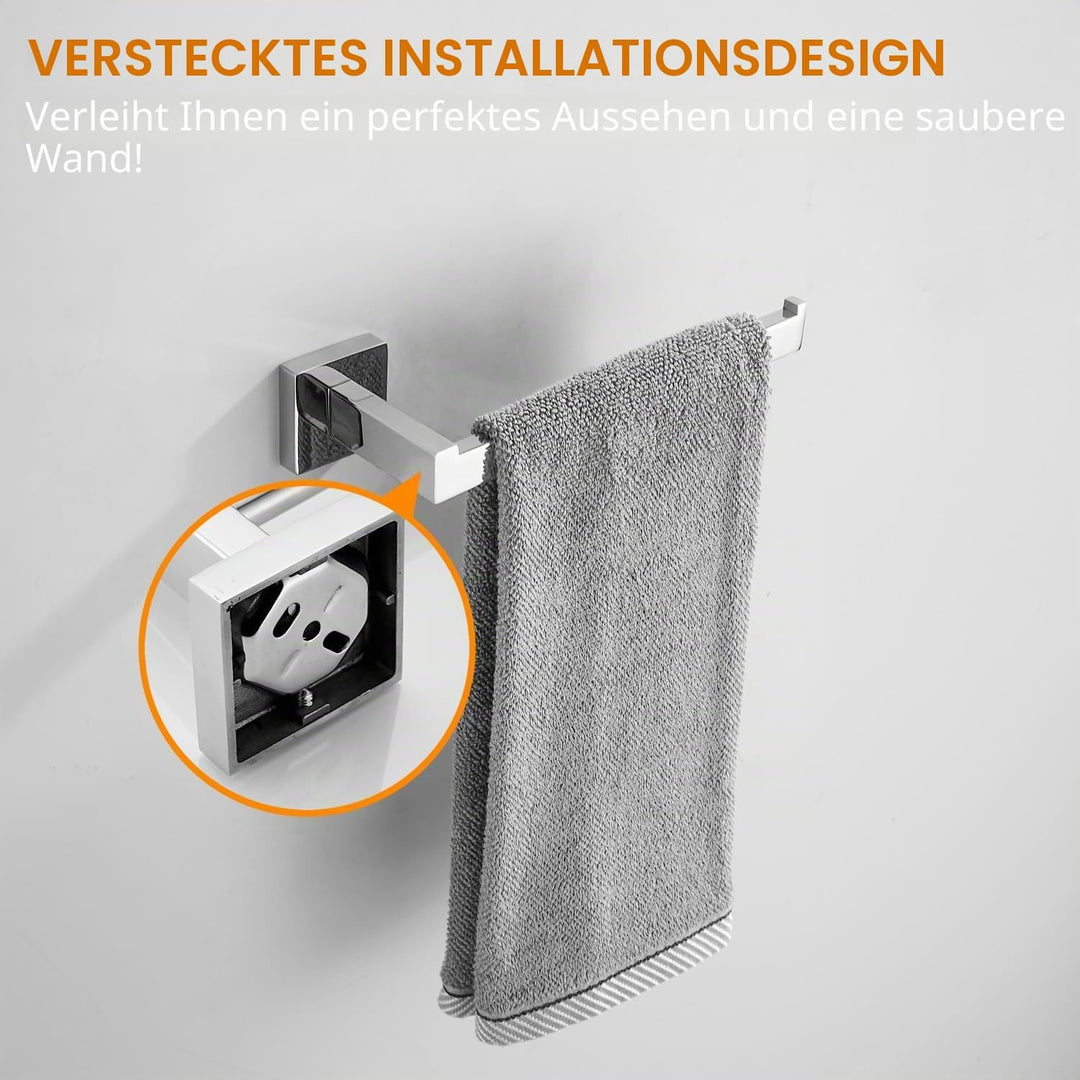 Beelee Handtuchhalter, poliertes Chrom Handtuchstange Handtuchring, Wandmontage, SUS 304Edelstahl, o