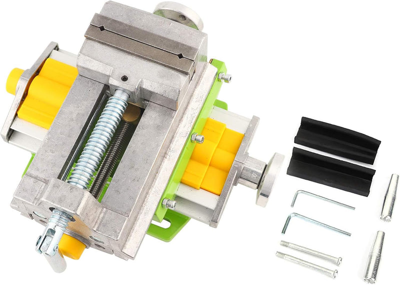 Fafeicy Kreuzgleitbohrschraubstock, verstellbare flache Zange aus Aluminiumlegierung, 2-Wege X-Y Ban