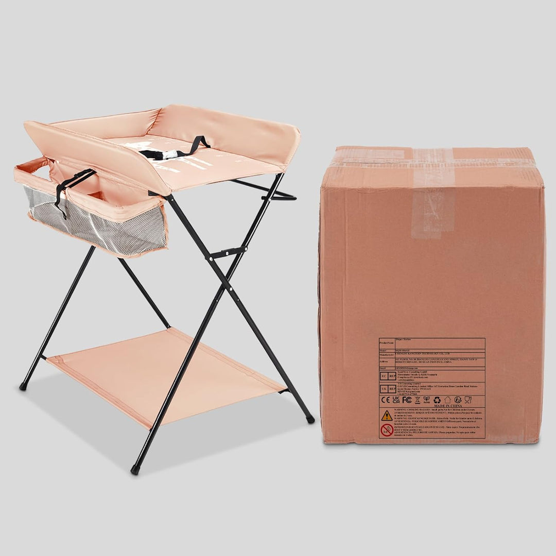 Wickeltisch Baby, Wickelkombi Klappbarer, Motiv Giraffe Wickelkommode mit Wickelauflage, Sicherheits