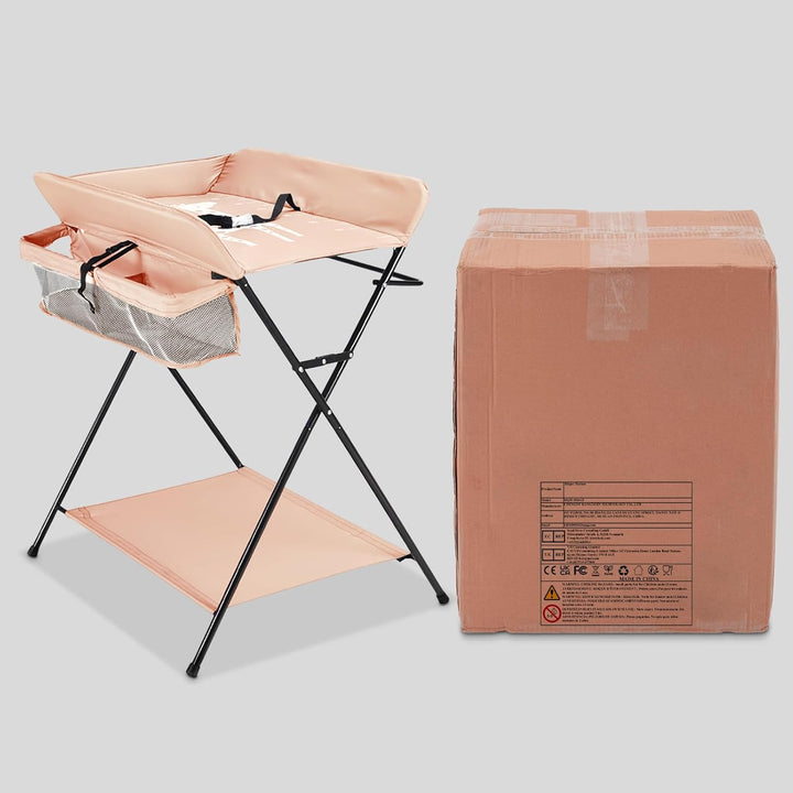 Wickeltisch Baby, Wickelkombi Klappbarer, Motiv Giraffe Wickelkommode mit Wickelauflage, Sicherheits