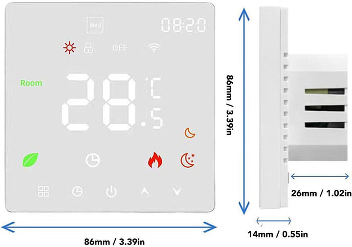 Touch Smart-Fussbodenheizungsthermostat mit Präziser Temperaturregelung für Zuhause/Hotel/Büro, Elek