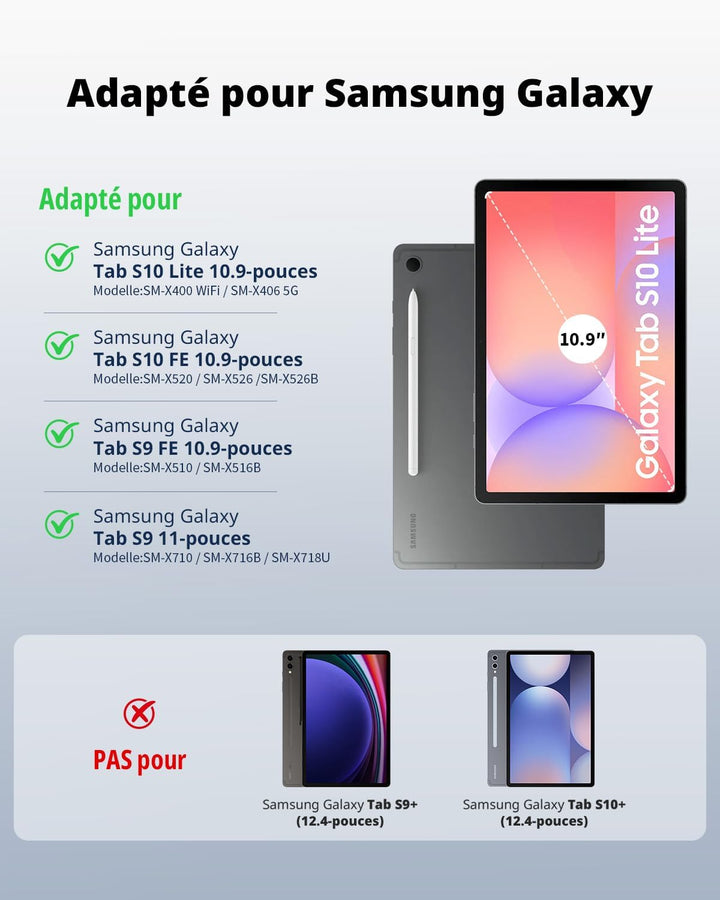 CACOE Drehbare Hülle mit Tastatur für Samsung S10 Lite 2025 mit Touchpad, 7-Farbige Beleuchtung Abne
