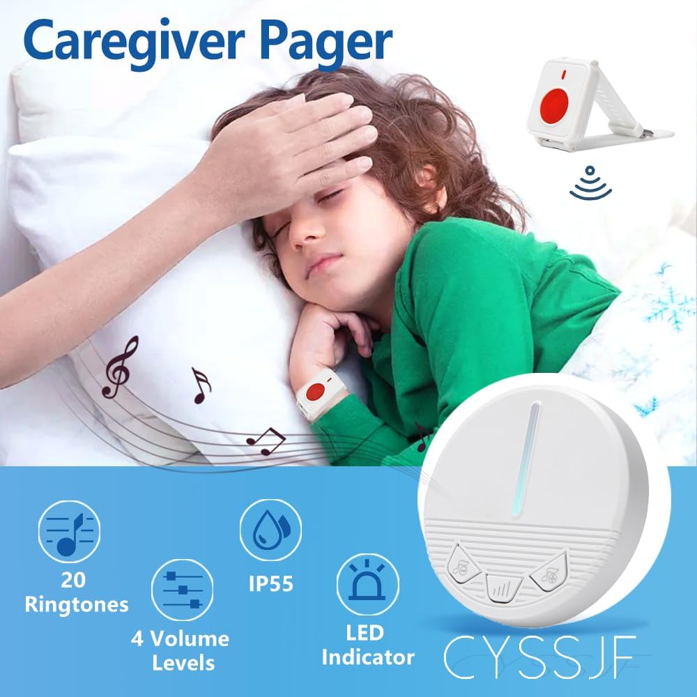 Wireless Personal Alarm für ältere Menschen Caregiver Pager Notruf Glocke Taste Alarm System 500ft m