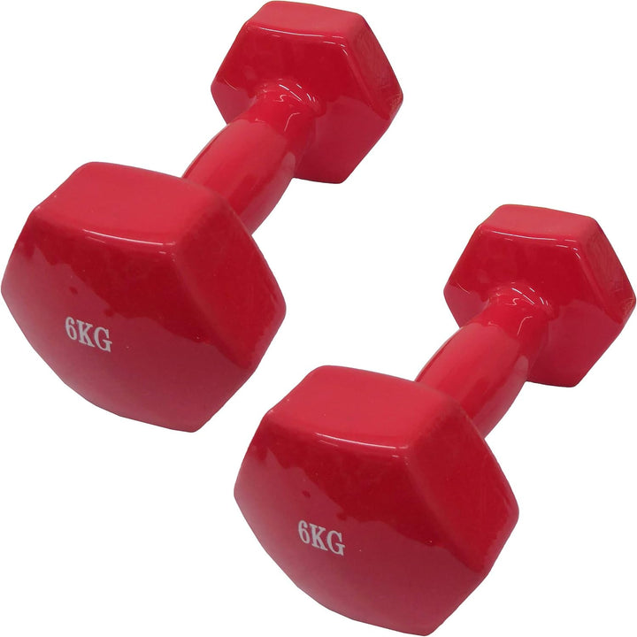 Lupex Shop Lenkergewichte mit PVC-Beschichtung, rutschfest, 1 Paar Hanteln von 5 - 10 - 15 - 20 kg,