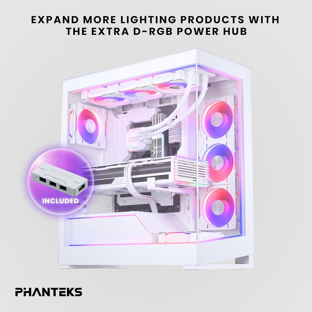 Phanteks NV5 Premium DRGB Kit Power-Hub, 3X für Aussenrahmen, 1x Mainboard Kabel-Cover - weiss Black