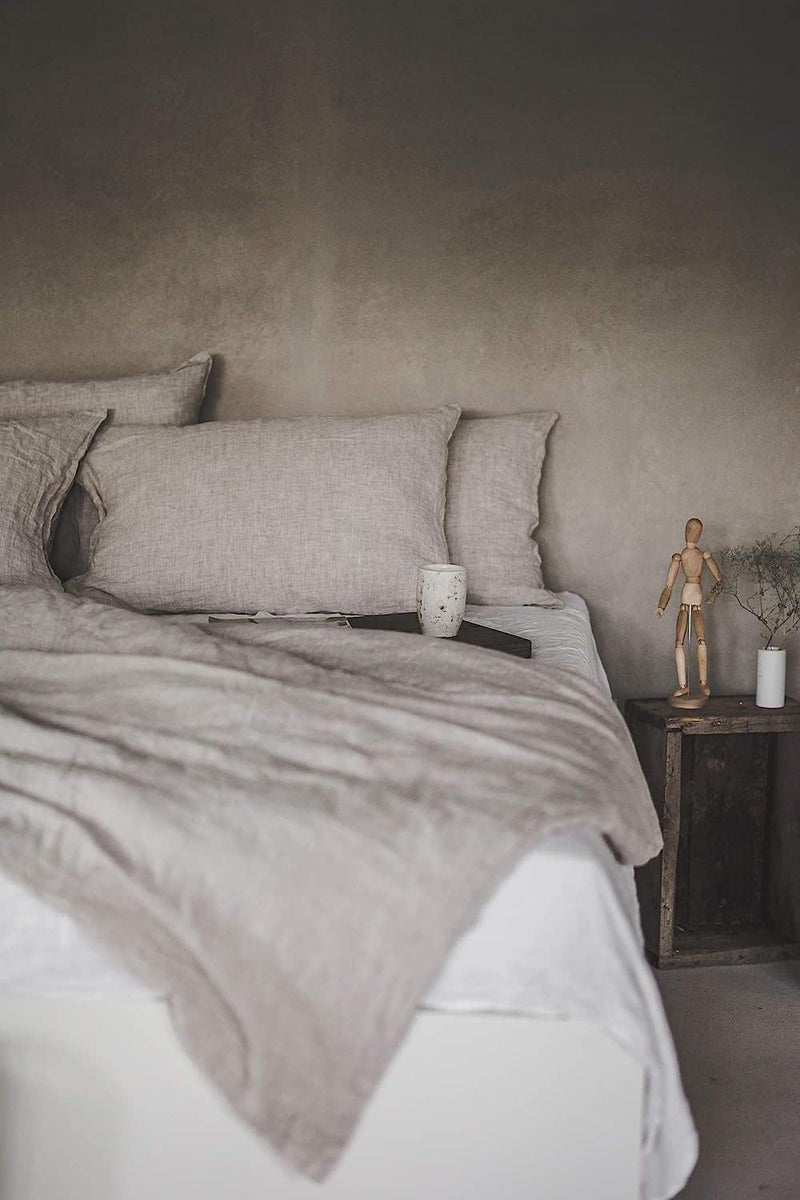 Ger3as Leinen Bettwäsche Set 100% Natur Leinen Stonewashed, Naturfaser Leinen, mit Hotelverschluss 2