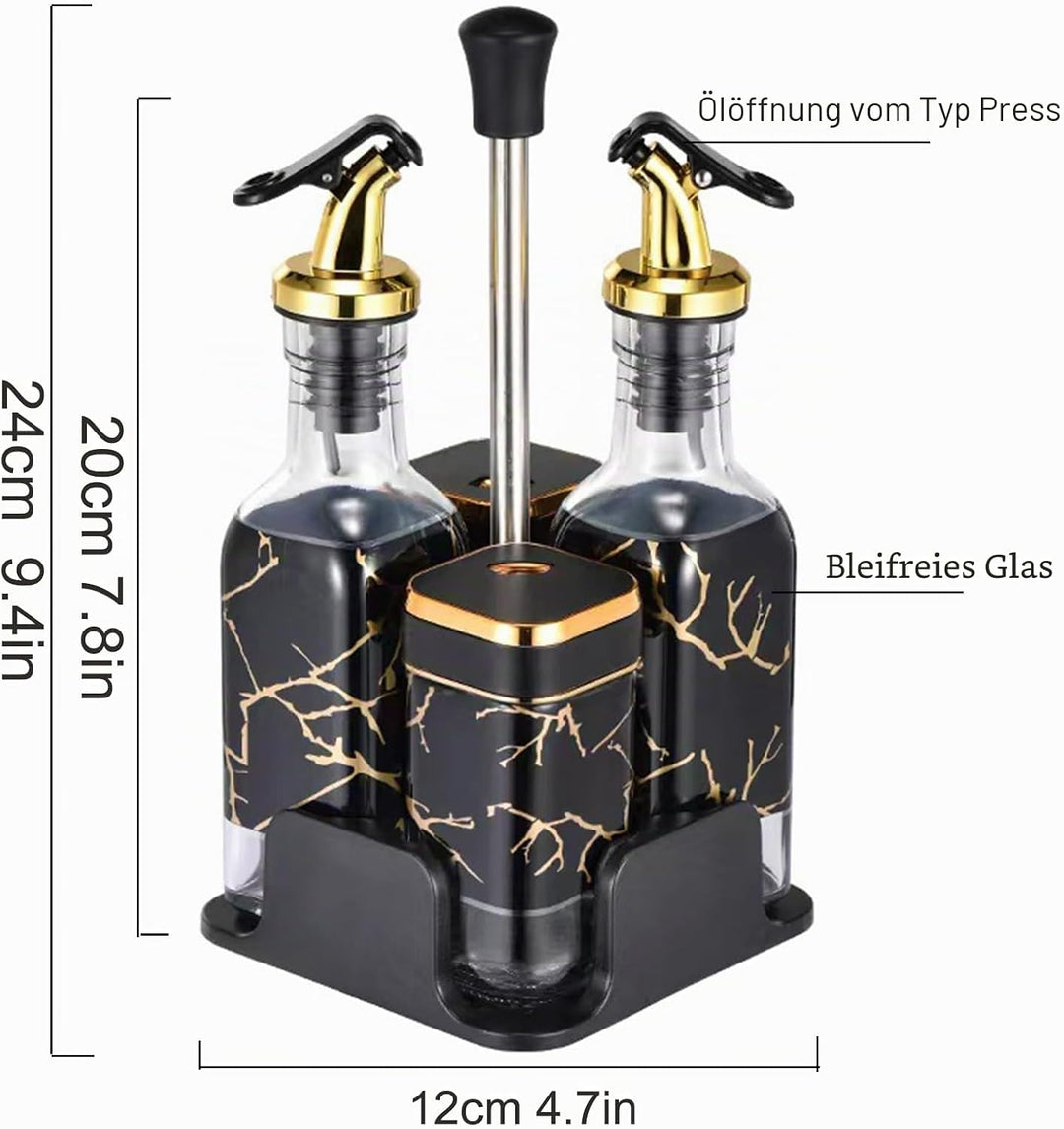 Gewürzflasche Glas Dispenser, versiegelt und feuchtigkeitsfest, Kapazität 200ml Cruets mit 360° dreh
