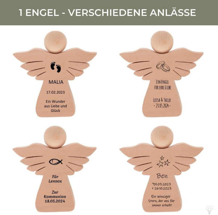 HOFMEISTER® Holzengel Geldgeschenk personalisierte Gravur - Geschenkidee zur Taufe, Konfirmation, Ho