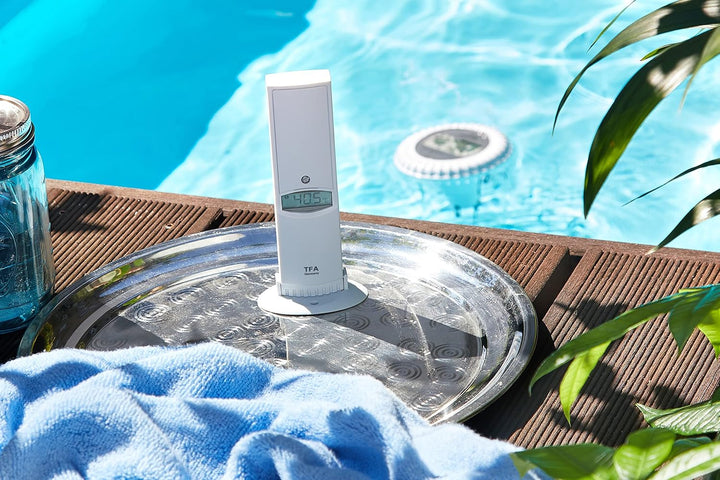 TFA Dostmann Weatherhub Thermo-Hygro-Sender mit Poolsender, 30.3310.02, Smarthome, Kontrolle der Tem