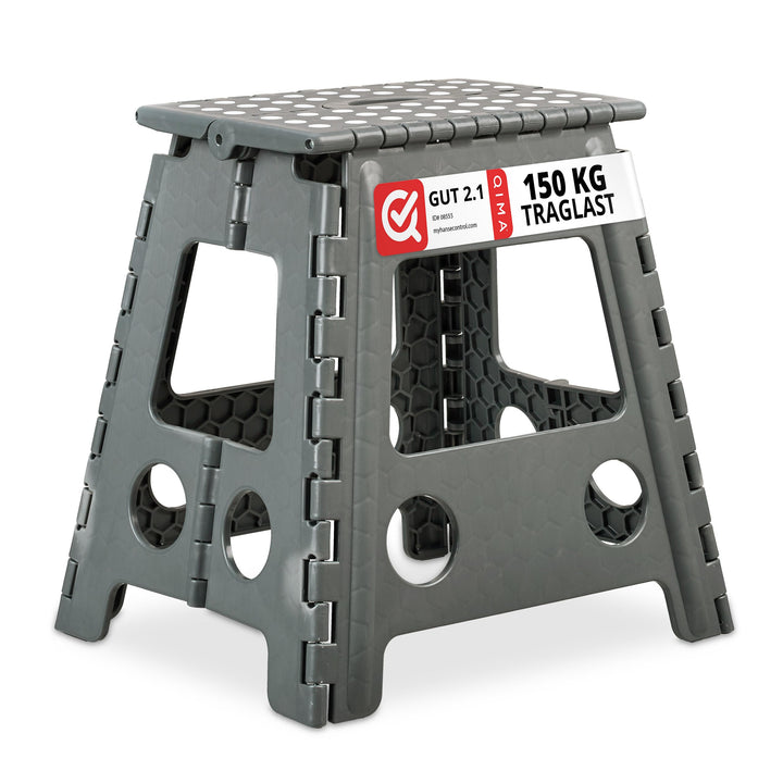 relaxdays Klapphocker faltbar, 2er Set, Camping Hocker, grosser Badhocker, bis 150 kg, Kunststoff, H