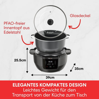 Instant Pot Superior Slow Cooker/Schongarer, 7.1L Multikocher / 4 Kochfunktionen (Schongaren, Braten