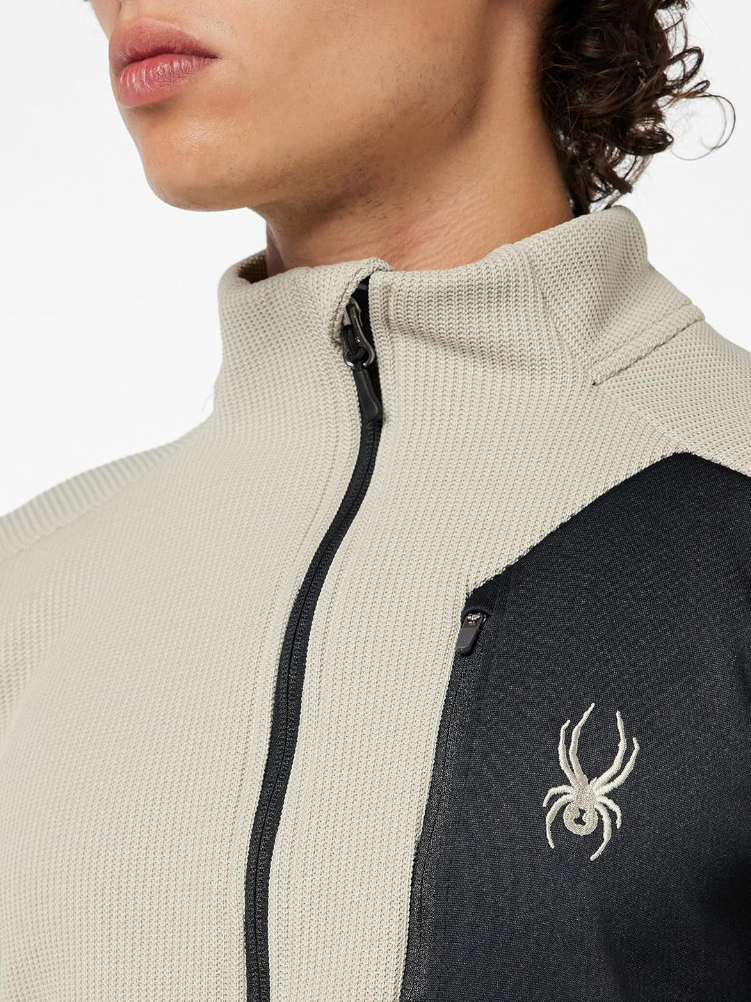 Spyder Men's Bandit Hybrid Full Zip Mid Layer Jacket Sandstorm M, Sandstorm M