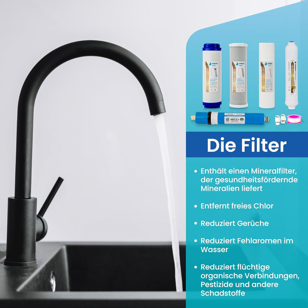 NATURE WATER PROFESSIONALS - Set mit 4 Universalfiltern für Umkehrosmose — inklusive Vontron-Membran